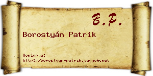 Borostyán Patrik névjegykártya