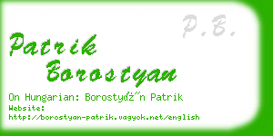 patrik borostyan business card